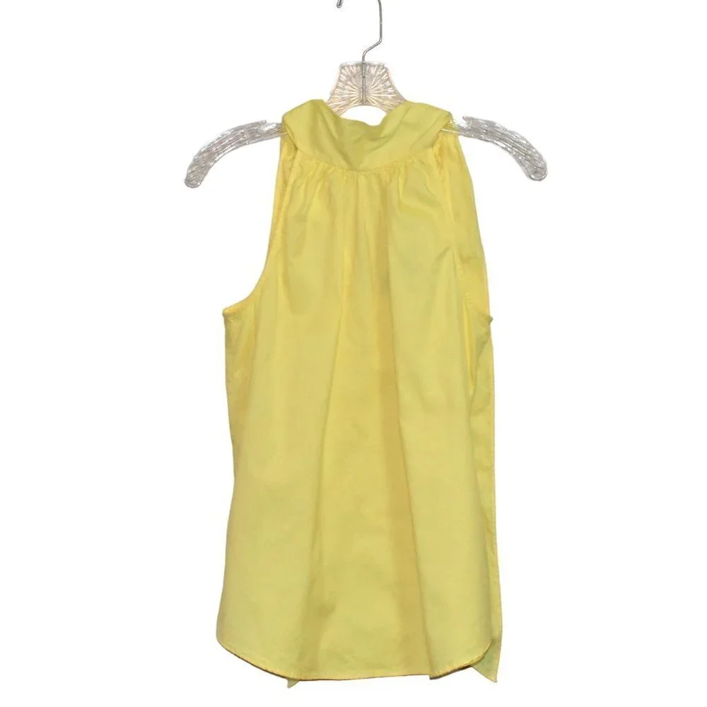 J. Crew Halter Neck Bow Tie Blouse Top Yellow Size 00